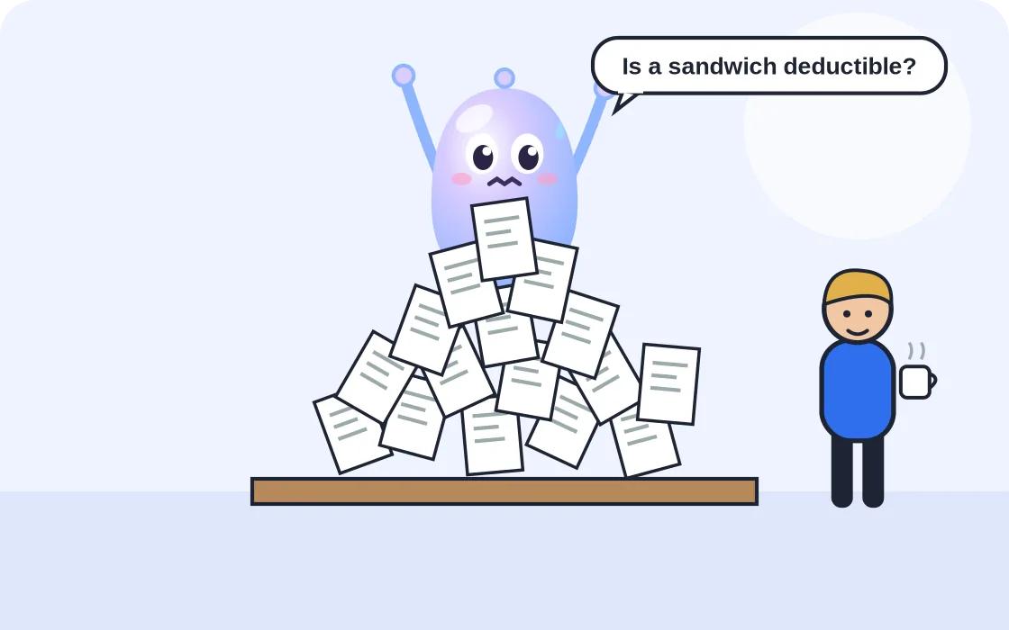 Cartoon robot helping with Small Biz Admin